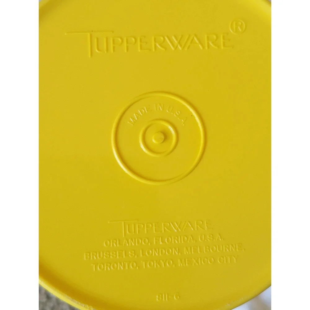 4 Vtg Tupperware Daffodil Sun Yellow Canister Set Sunburst Lids 805 807 809 811